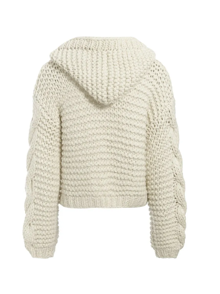 Keeping You Warm Knitted Sweater - Beige/Grey