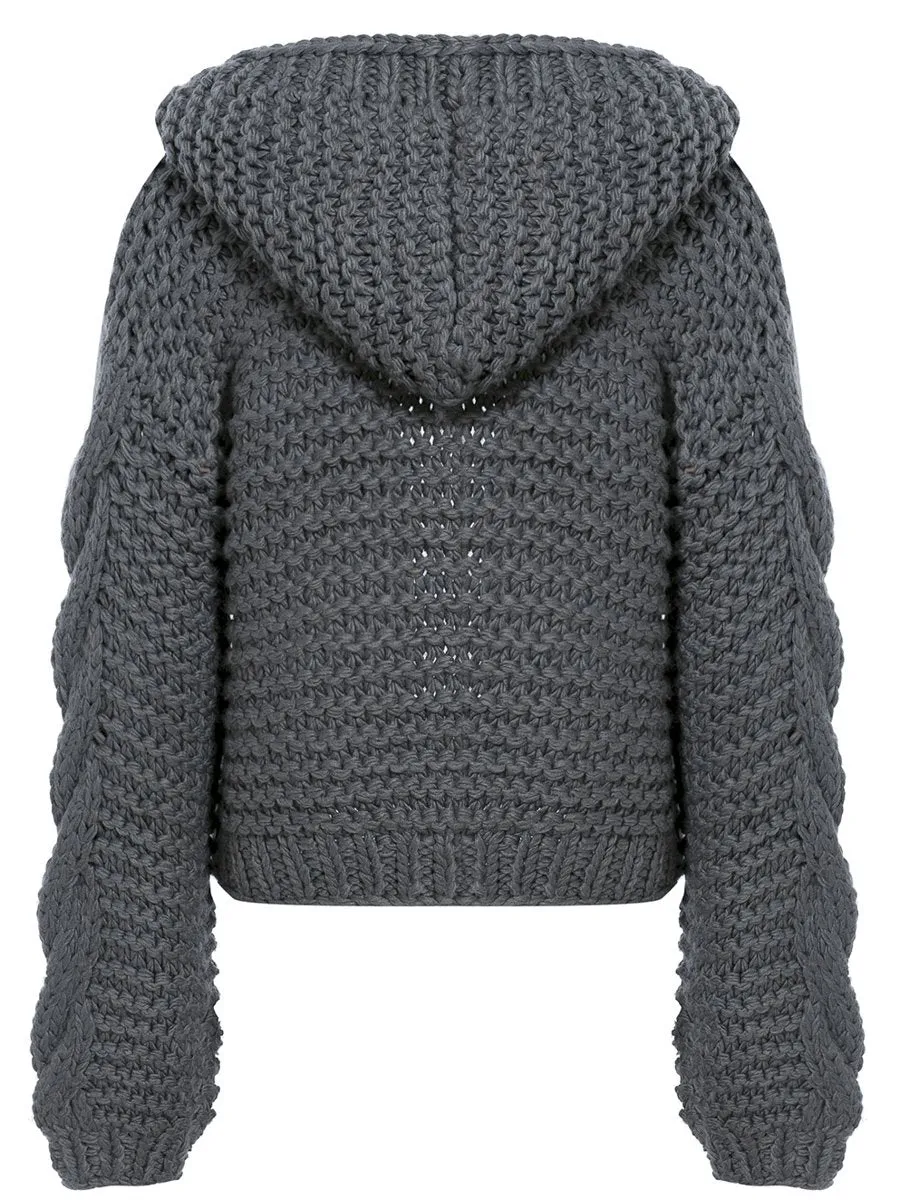 Keeping You Warm Knitted Sweater - Beige/Grey