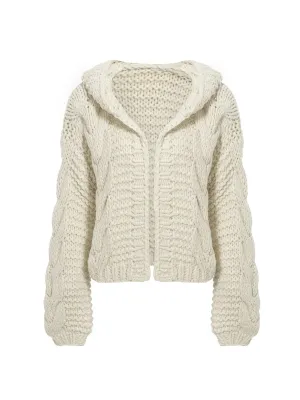 Keeping You Warm Knitted Sweater - Beige/Grey