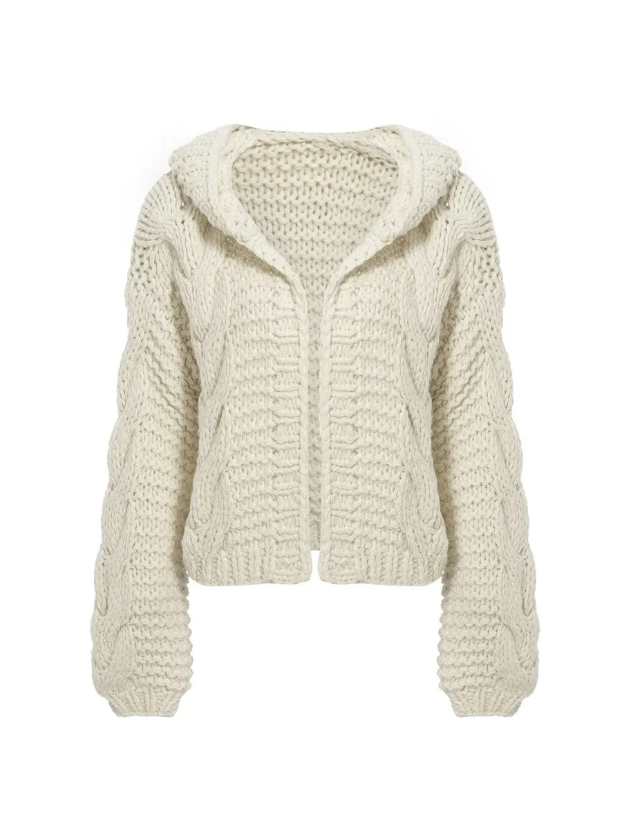 Keeping You Warm Knitted Sweater - Beige/Grey