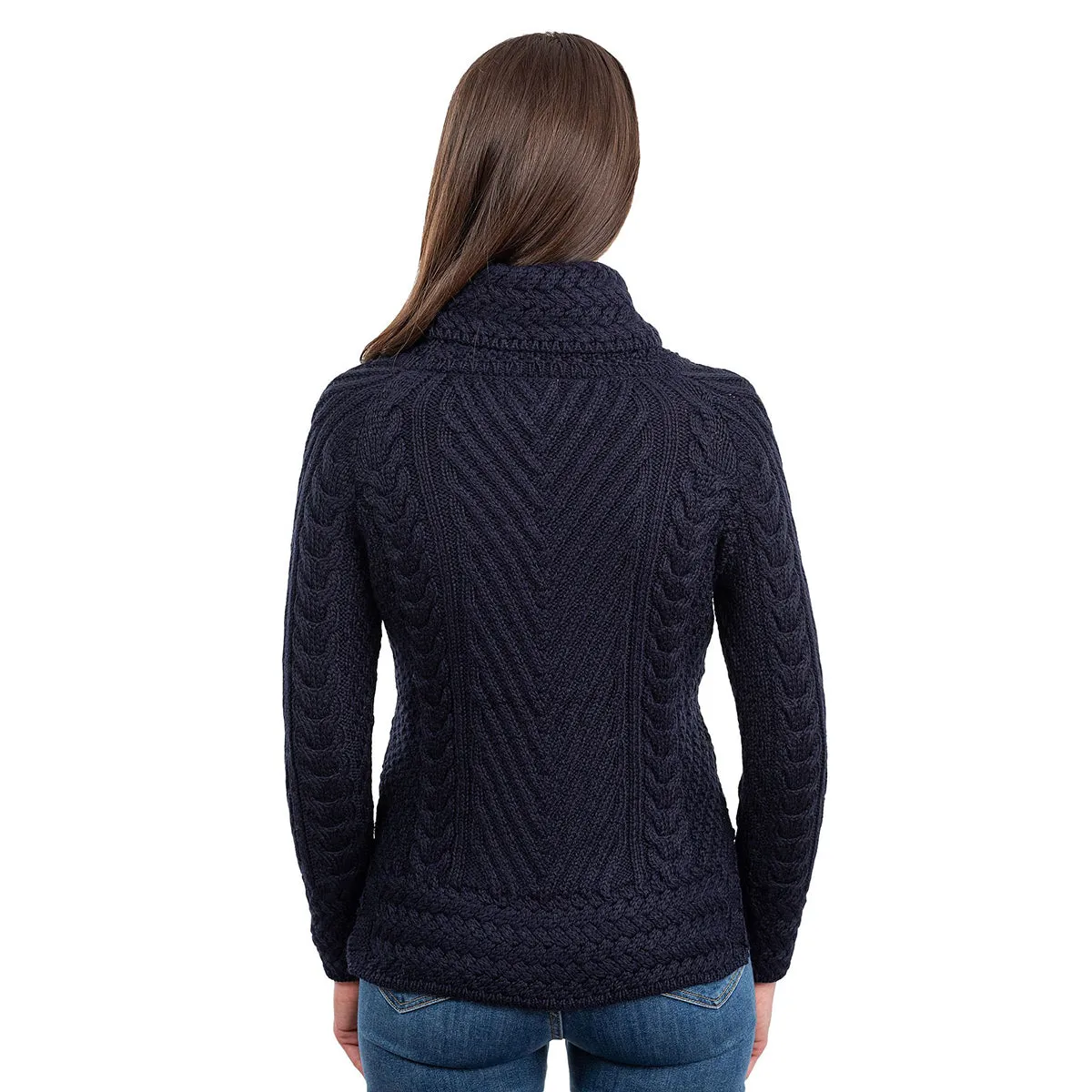 Ladies Irish Aran Turtleneck Sweater