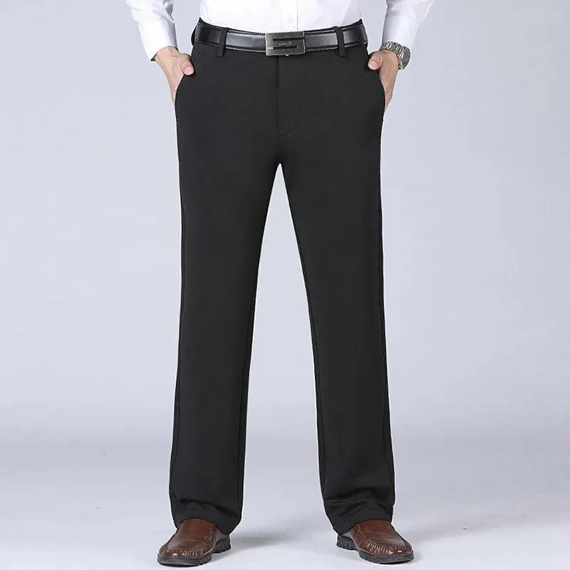 Men's Business Pants Big Size 52 Elastic Waist Straight