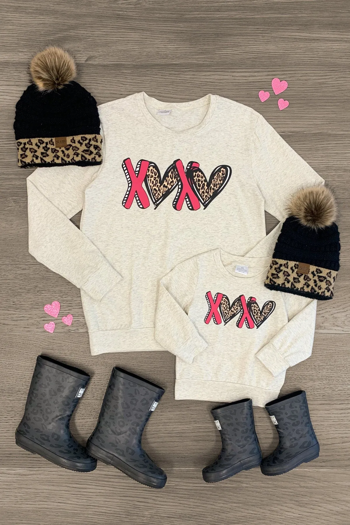 Mom & Me - "XOXO" Cream Long Sleeve Top