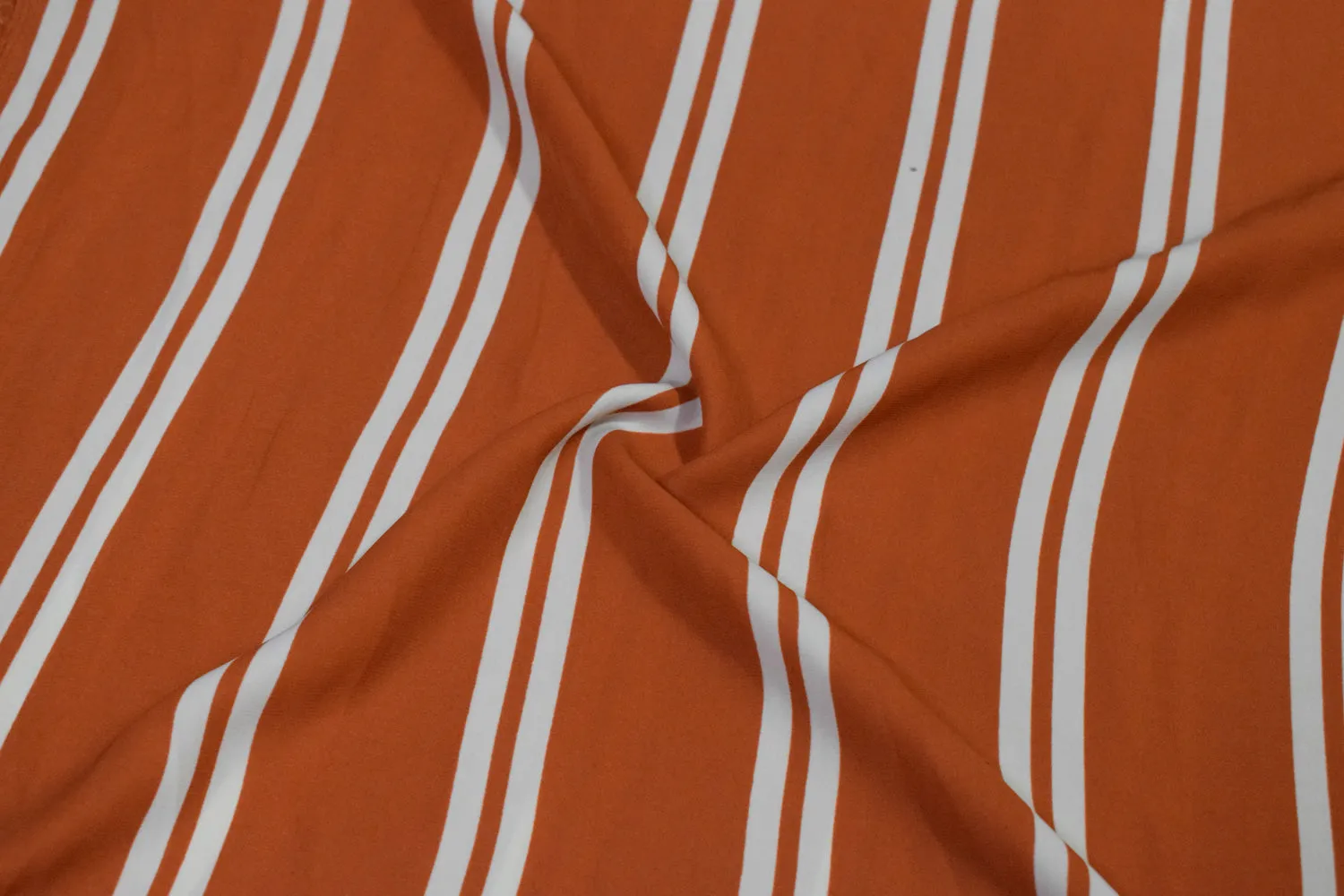 Orange Printed Crepe Fabric