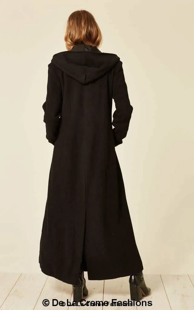 Oversized Elegant Hooded Wool-Cashmere Long Coat