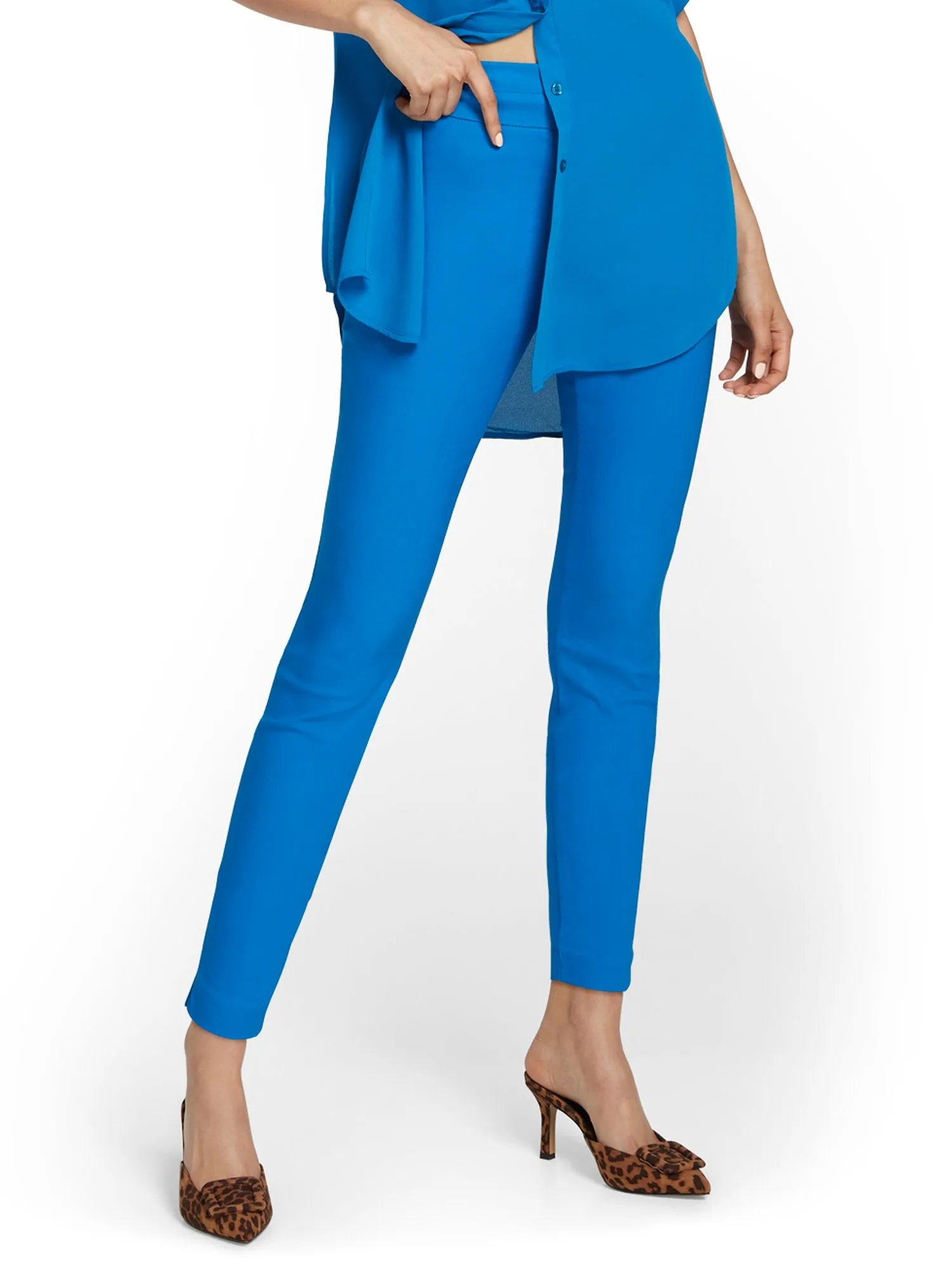 Petite Whitney High-Waisted Pull-On Slim-Leg Pant