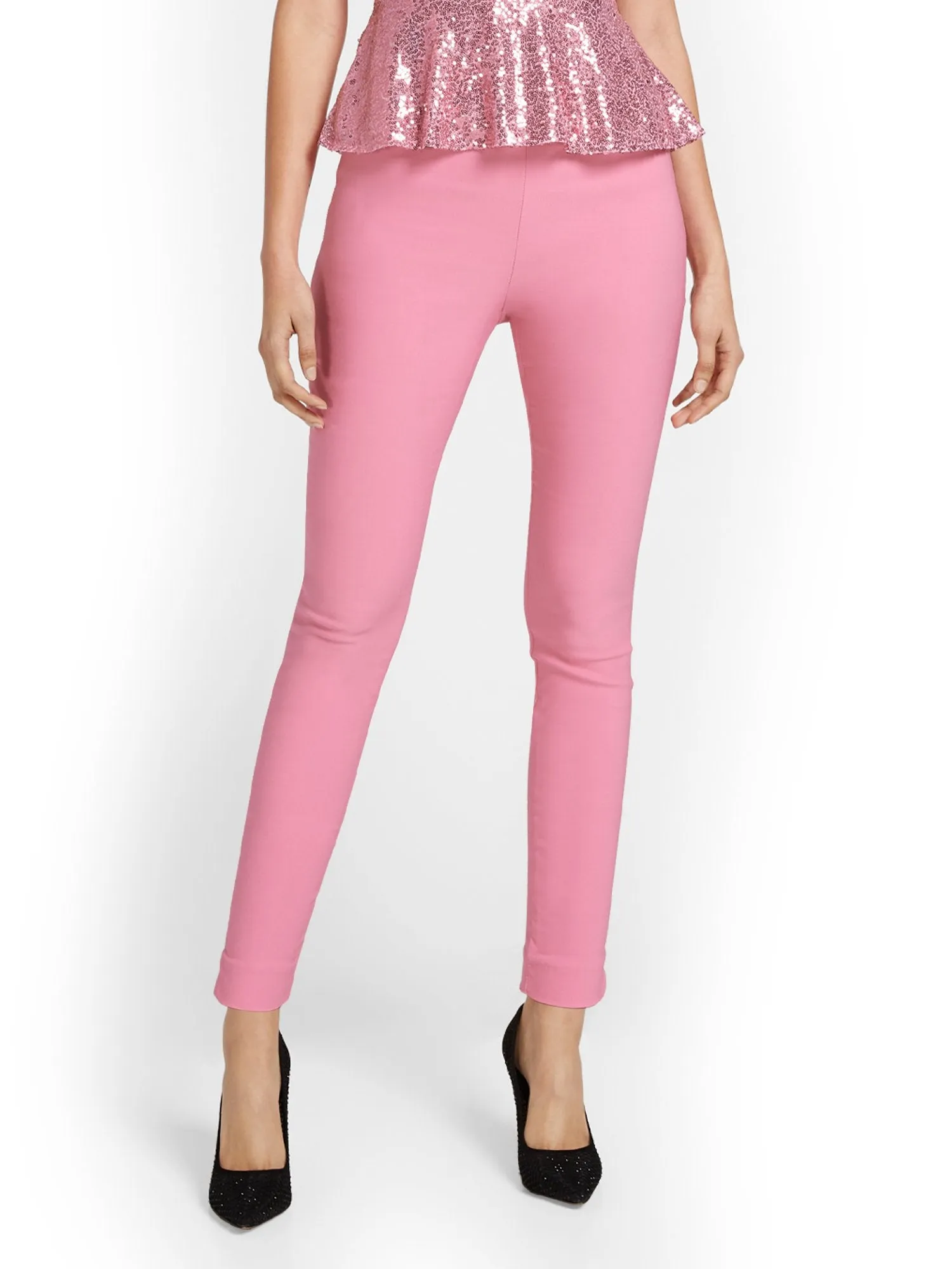 Petite Whitney High-Waisted Pull-On Slim-Leg Pant