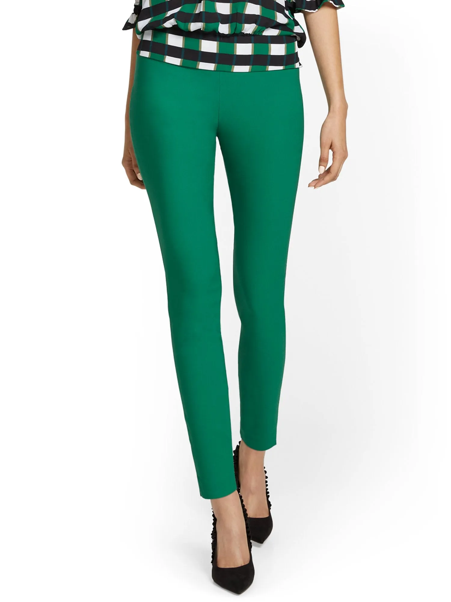 Petite Whitney High-Waisted Pull-On Slim-Leg Pant