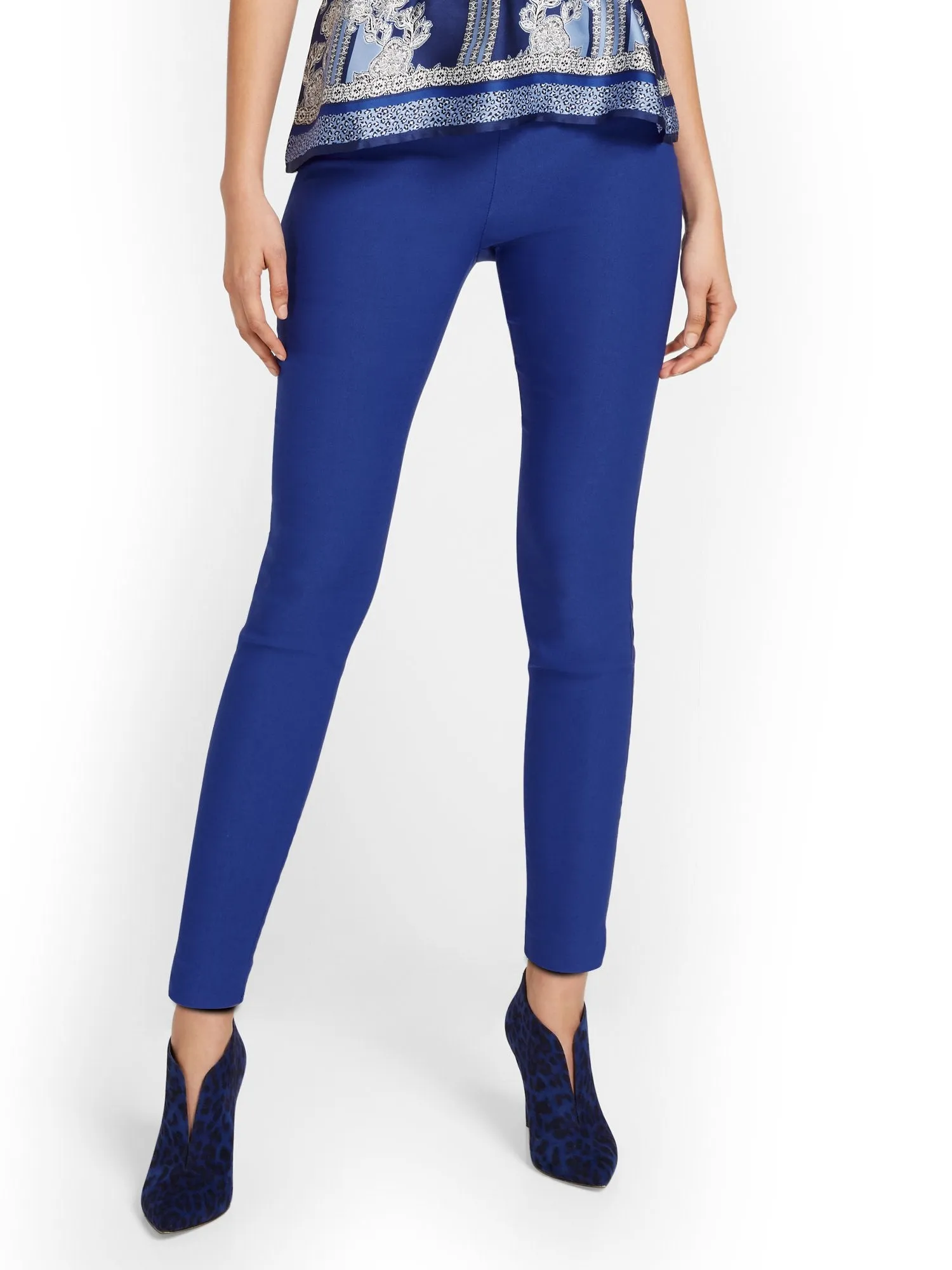 Petite Whitney High-Waisted Pull-On Slim-Leg Pant