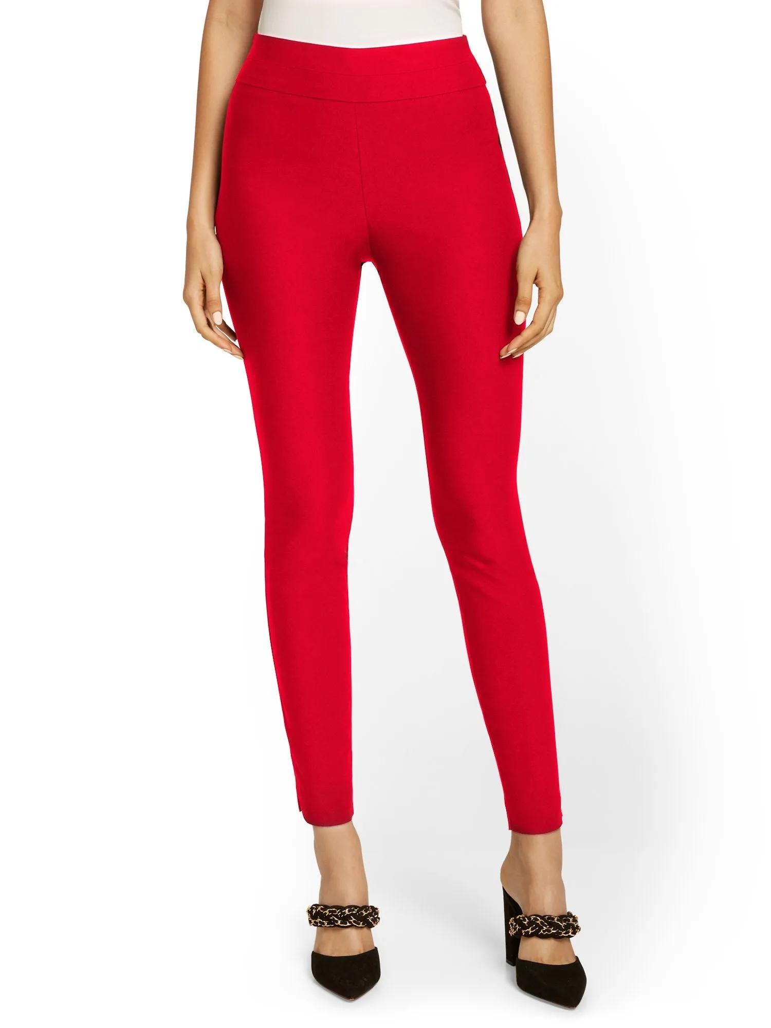 Petite Whitney High-Waisted Pull-On Slim-Leg Pant