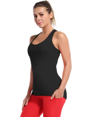 Racerback Athletic Tank Tops black_Pilates