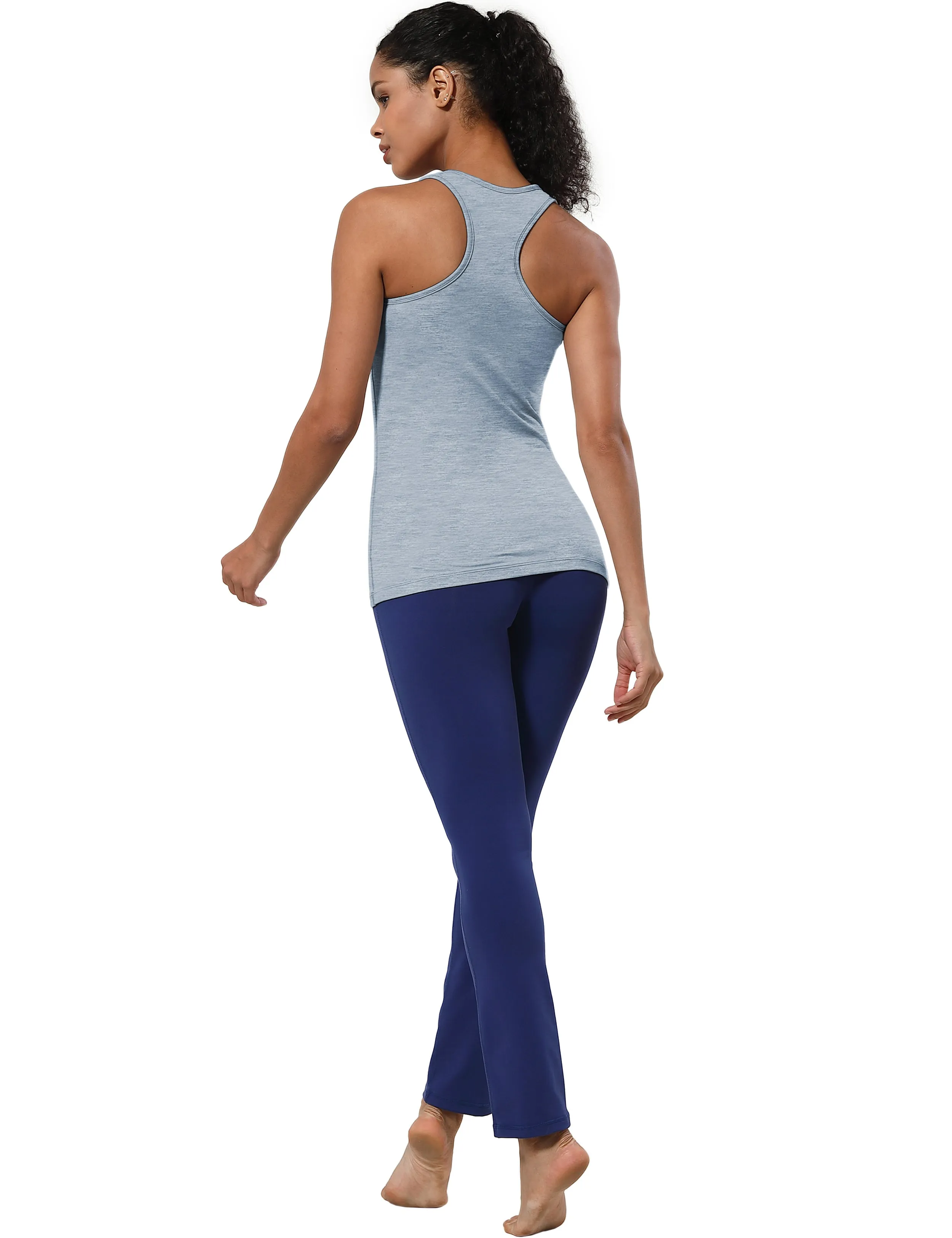 Racerback Athletic Tank Tops heatherblue_Pilates