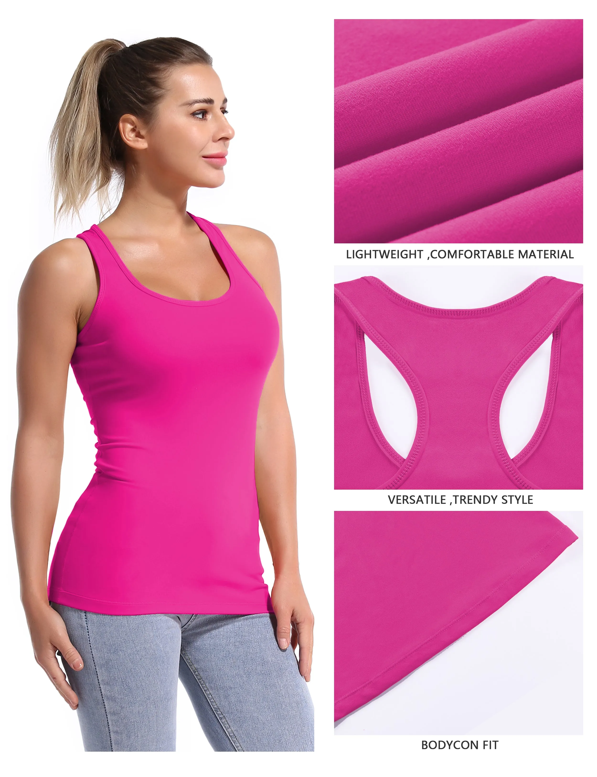 Racerback Athletic Tank Tops magenta_Jogging