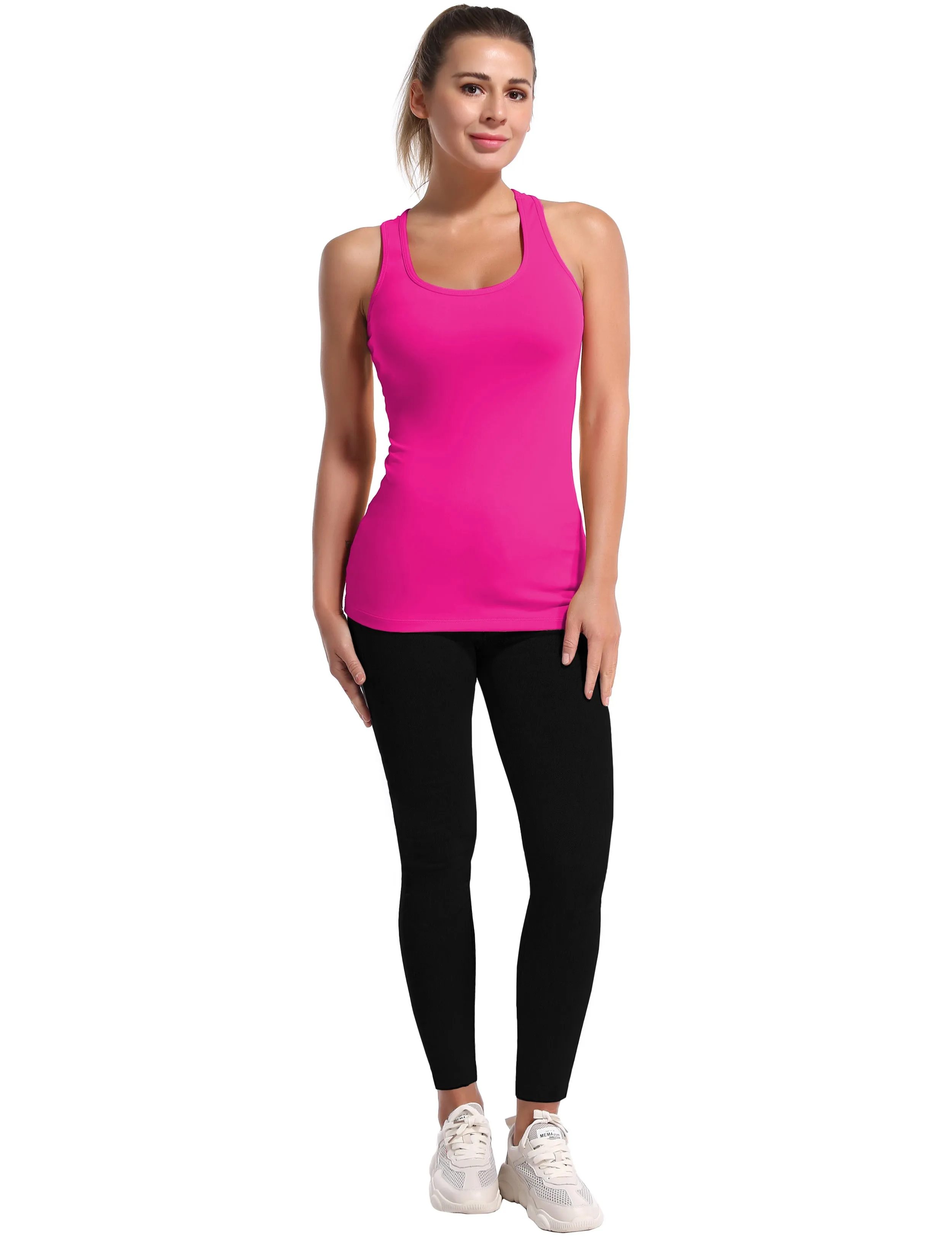 Racerback Athletic Tank Tops magenta_Jogging