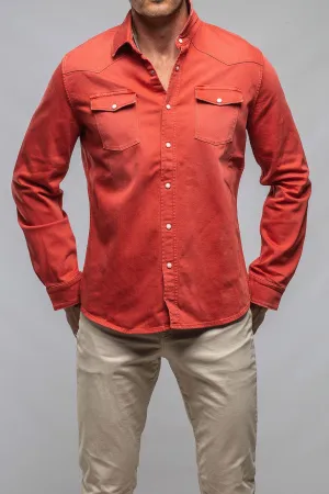 Ranger Colored Denim Snap Shirt In Corallo