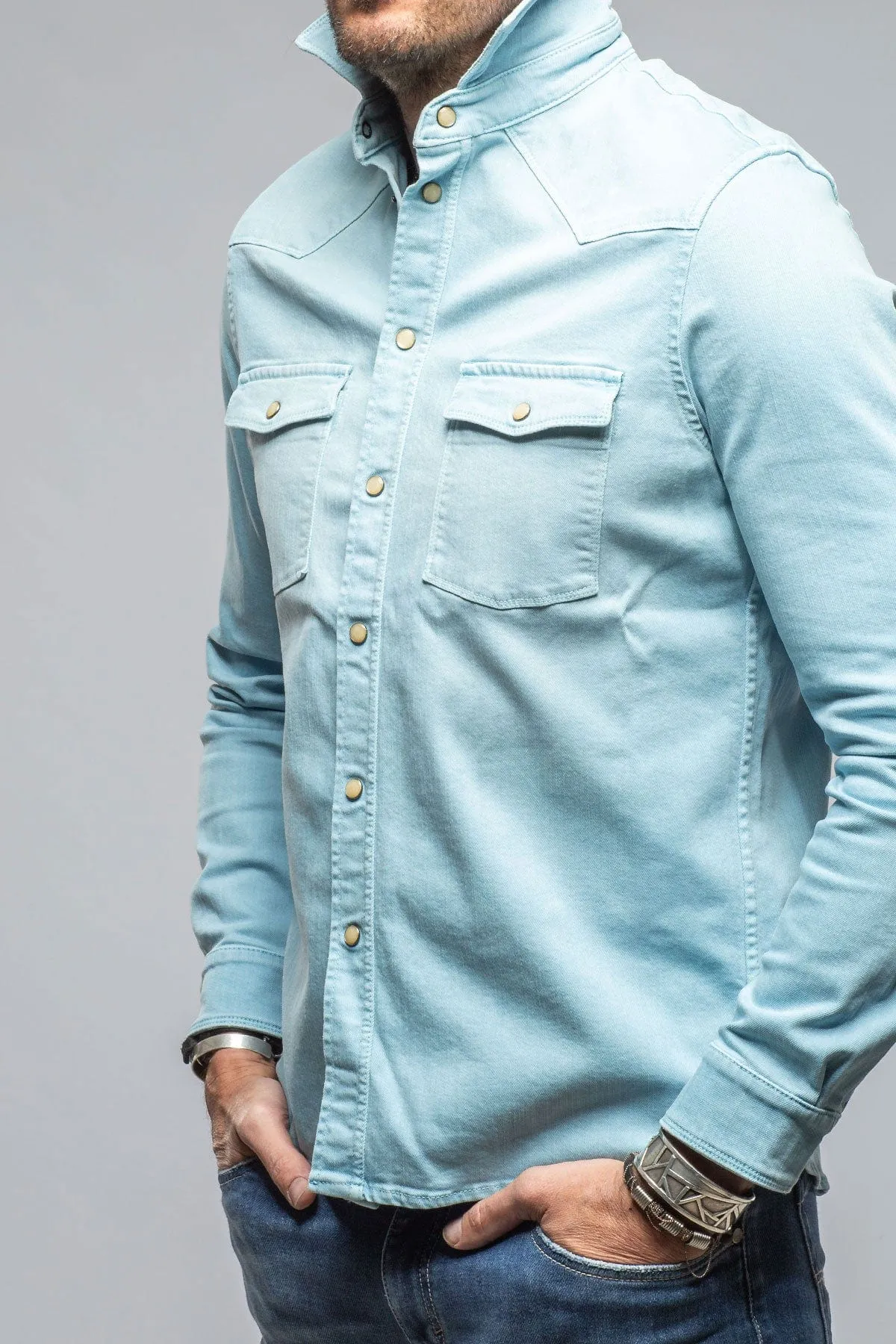 Ranger Colored Denim Snap Shirt In Pervinka