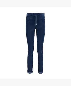 Red Button Tessy Velvet Pants - Jeans Blue