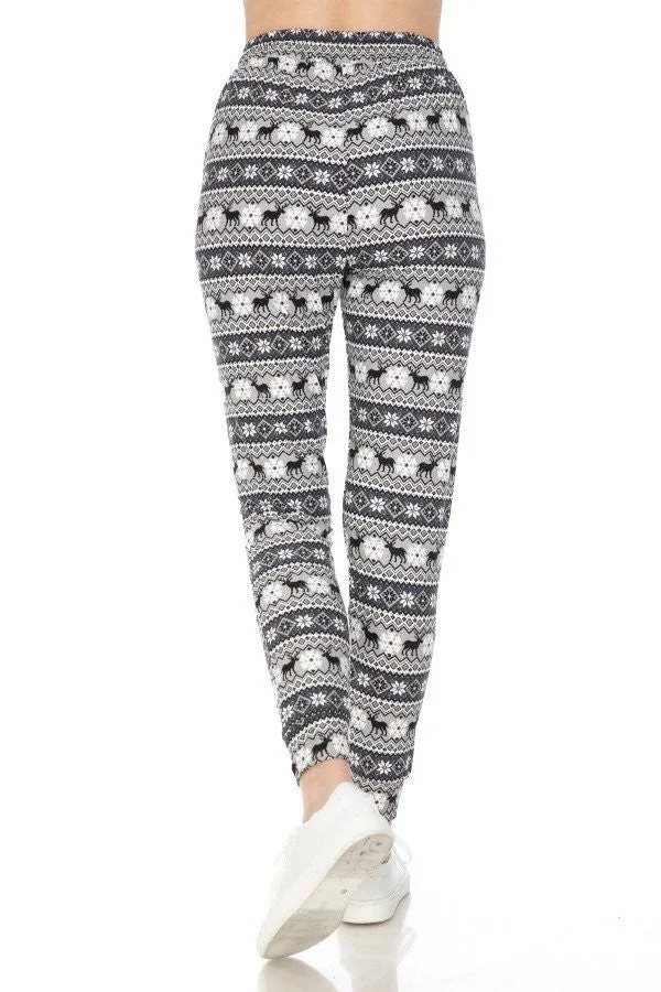 Reindeer Print Buttery Soft Joggers