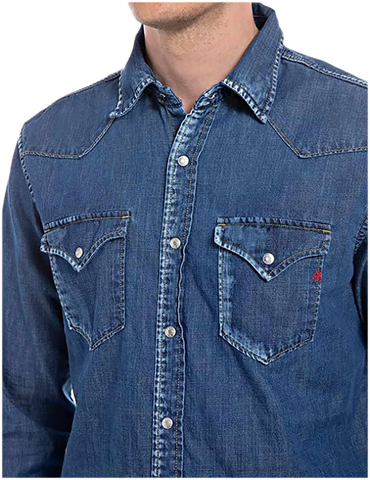 Replay Denim Shirt M4981.000 In Blue For Men