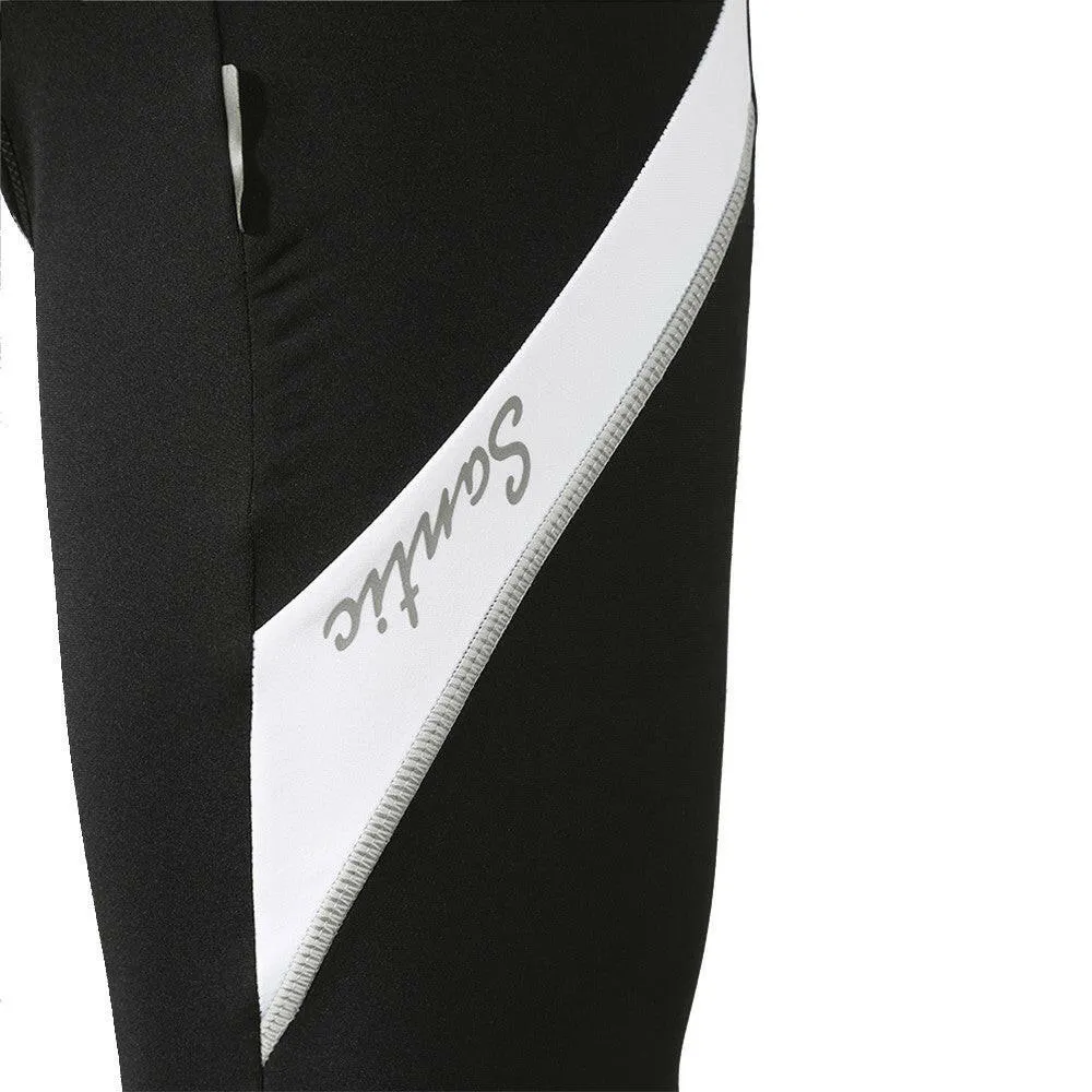 Santic Men's Outdoor Cycling Pants Winter Thermal Breathable Comfortable Trousers with Padded Cushion Riding Sportswear