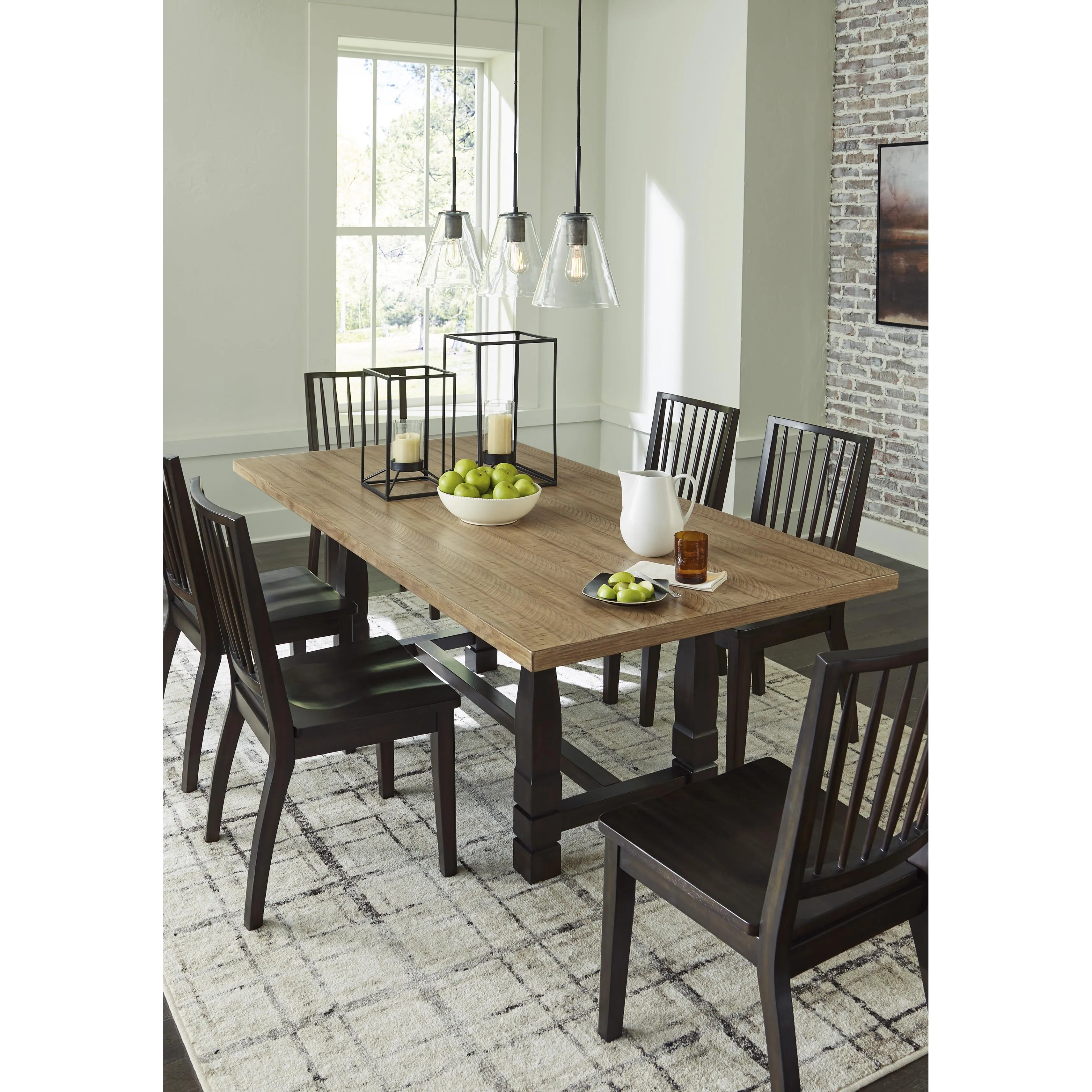 Signature Design by Ashley Charterton Dining Table with Trestle Base D753-25