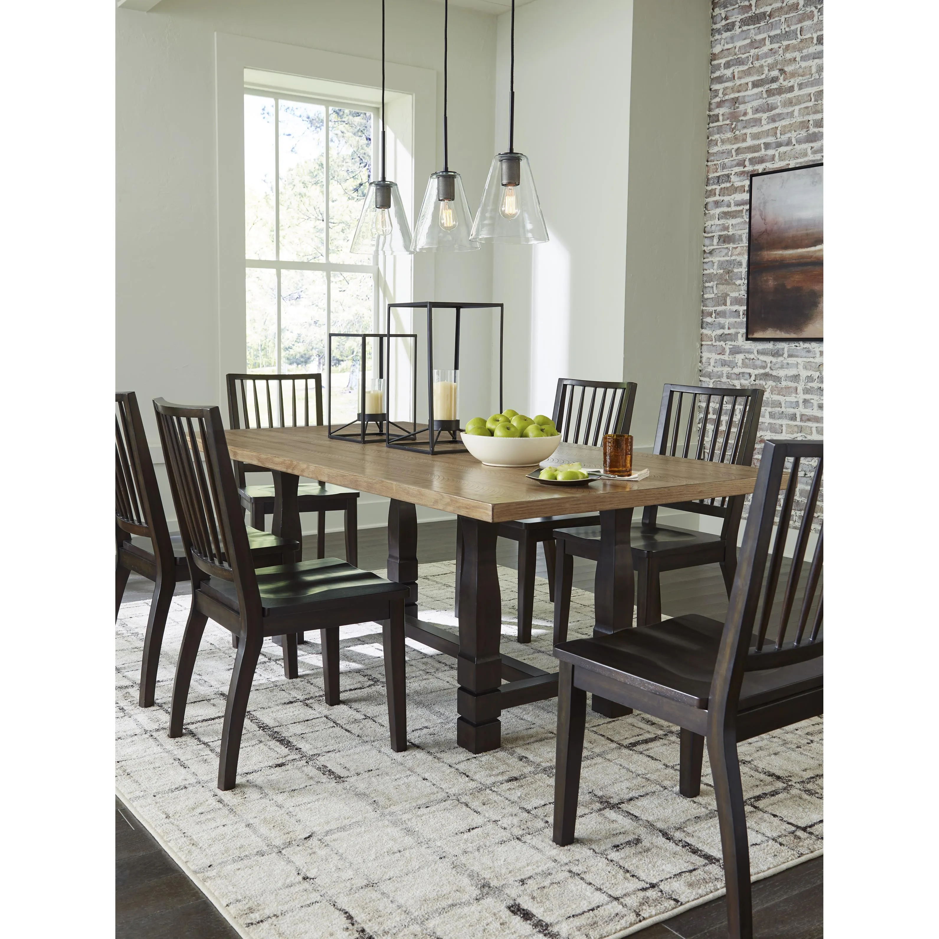 Signature Design by Ashley Charterton Dining Table with Trestle Base D753-25