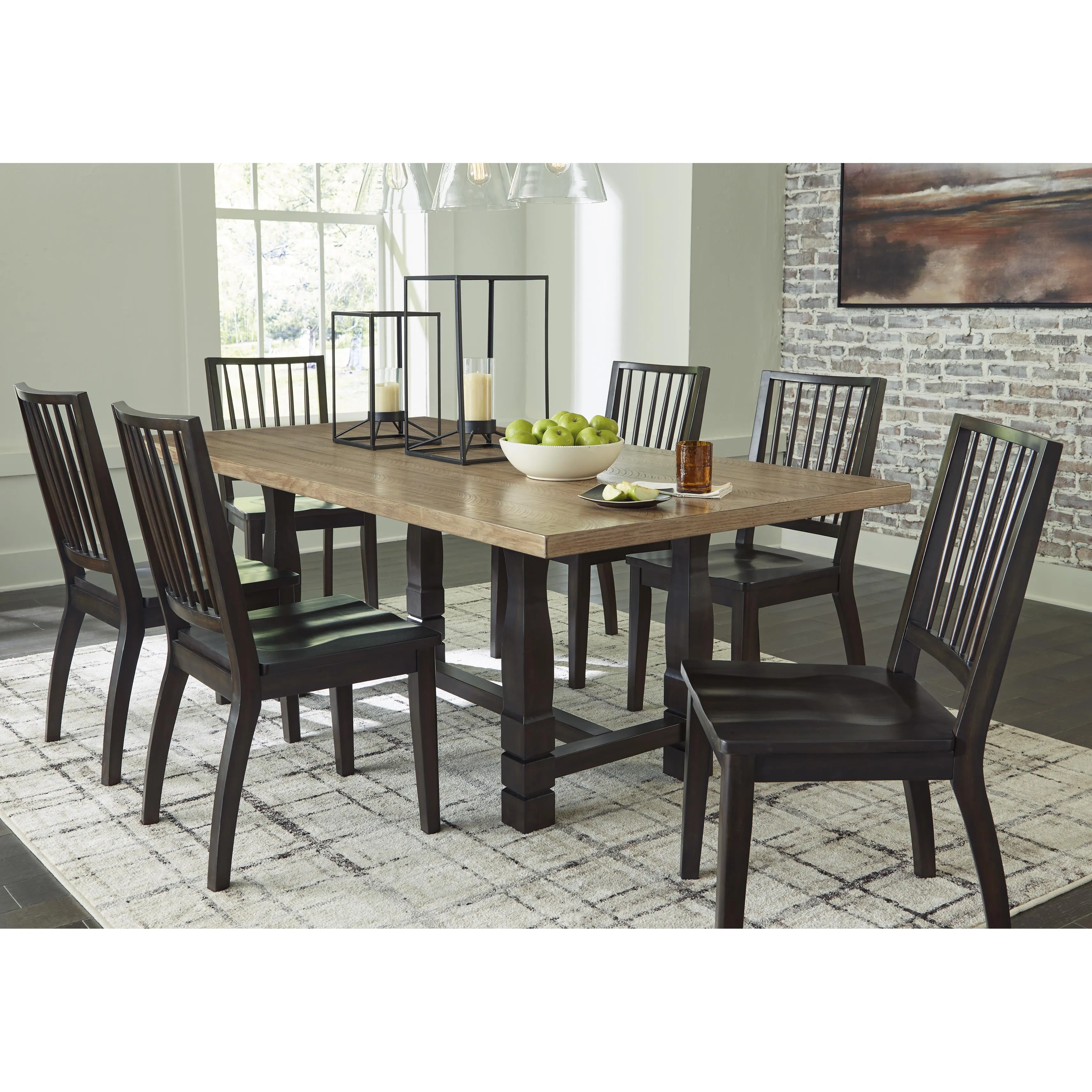 Signature Design by Ashley Charterton Dining Table with Trestle Base D753-25