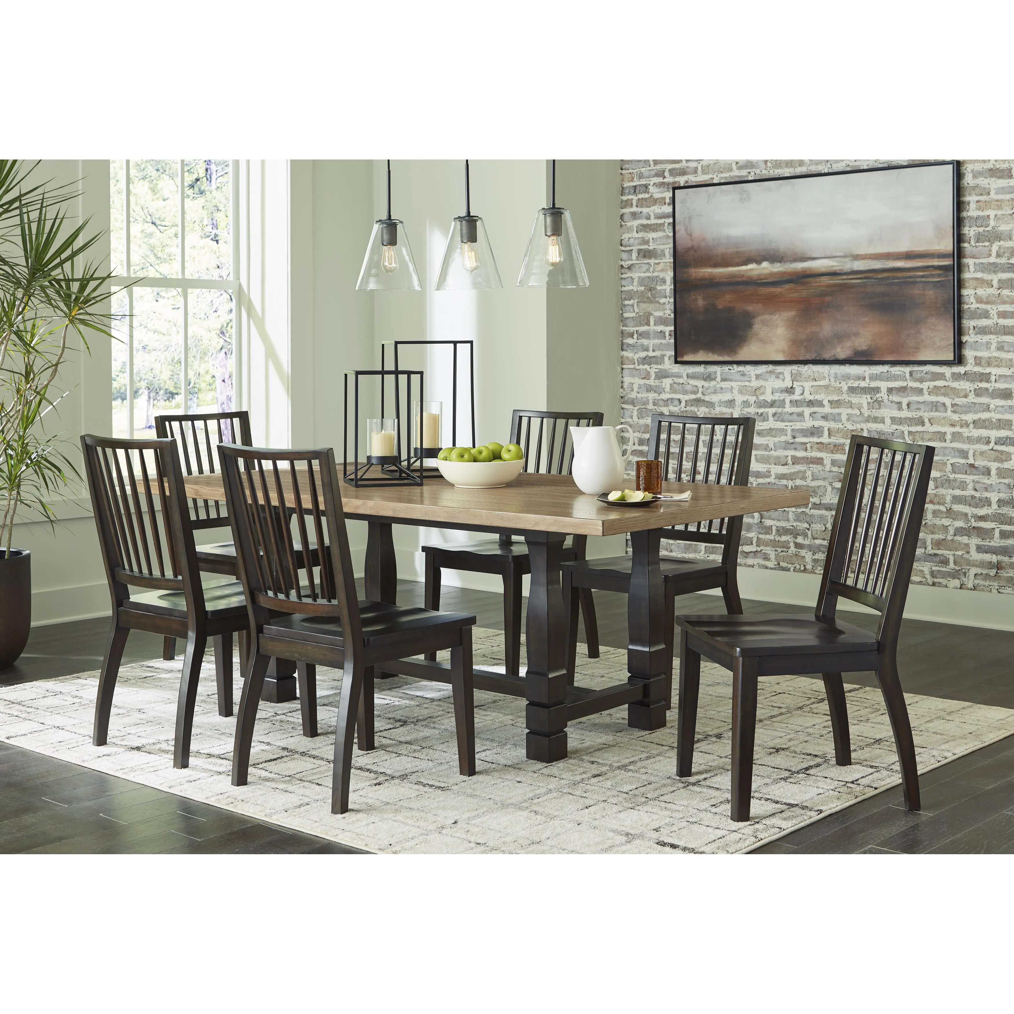 Signature Design by Ashley Charterton Dining Table with Trestle Base D753-25