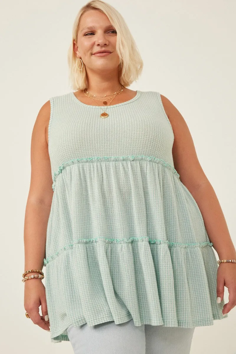 Soft Aqua Babydoll Top