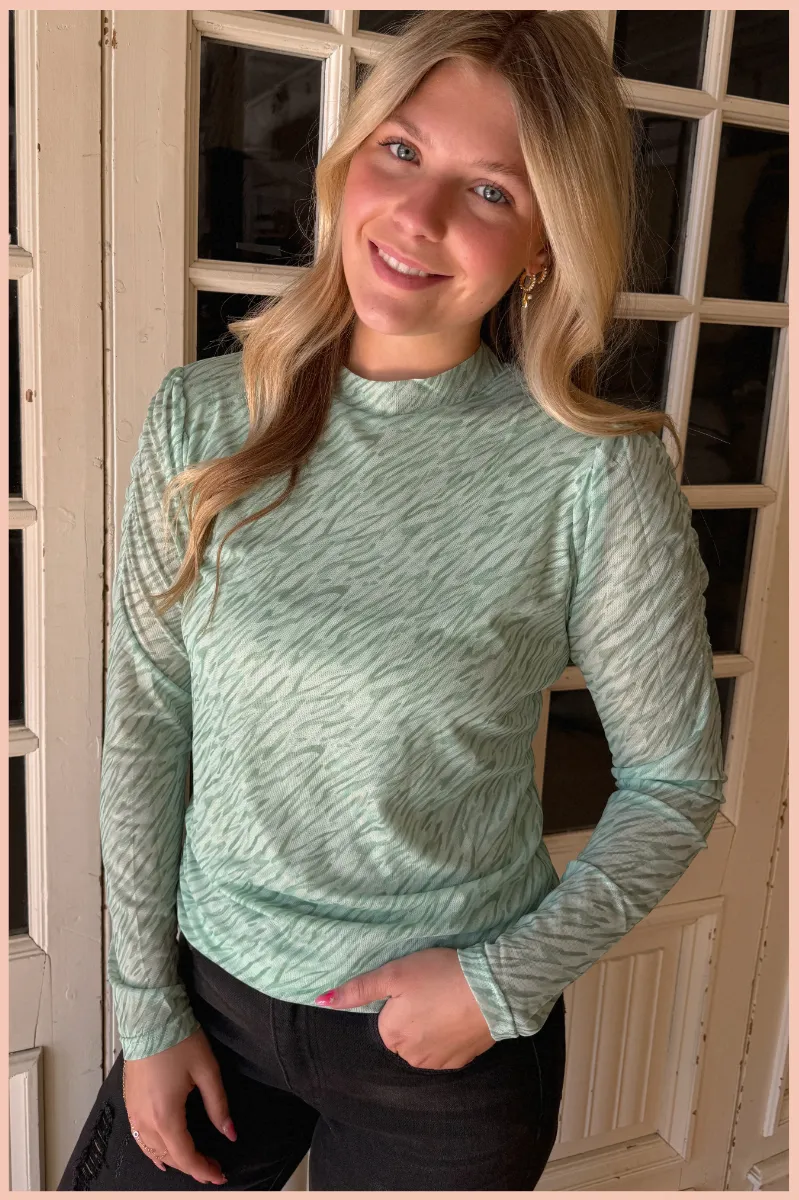 Soft Mesh Lined Long Sleeve Top