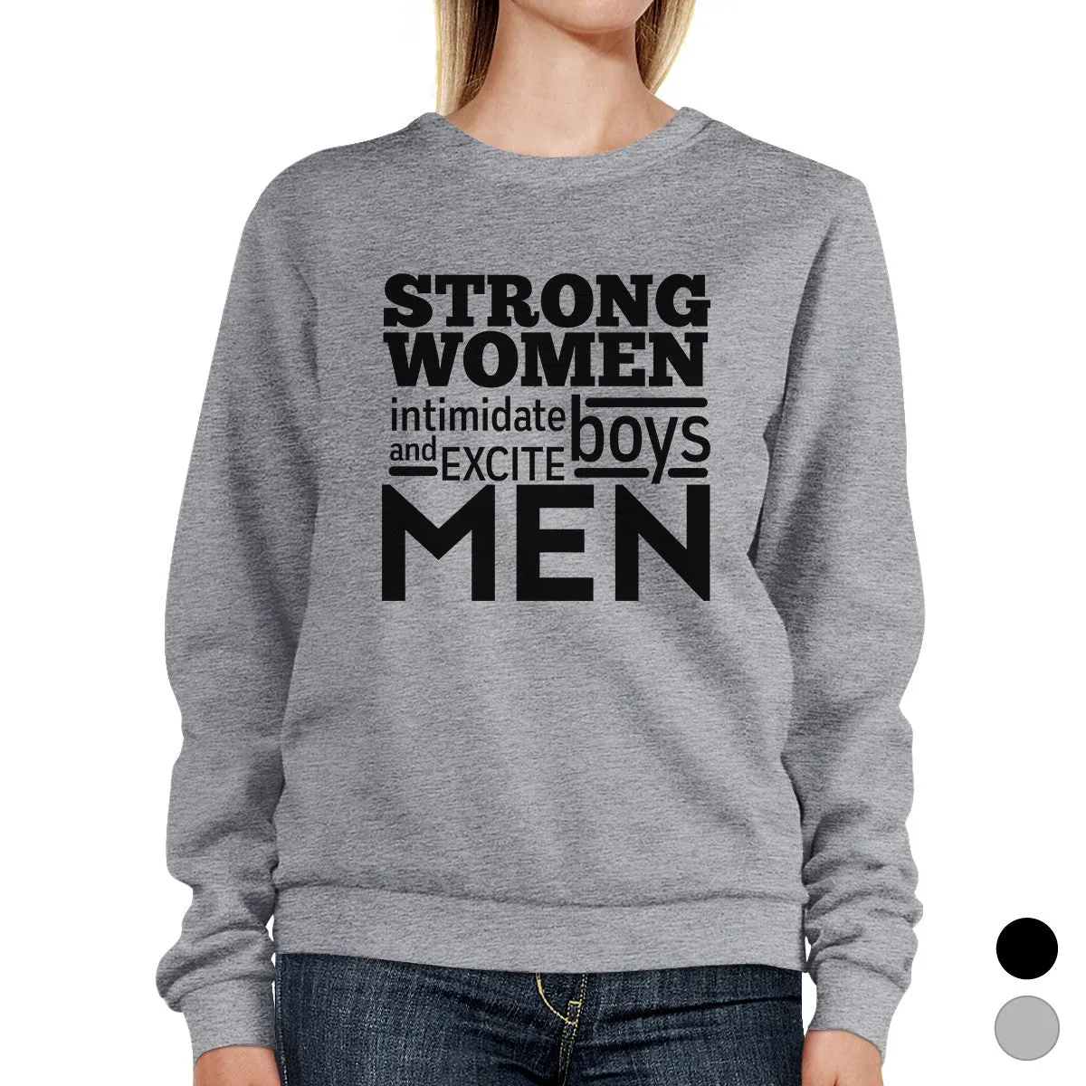 Strong Women Unisex Crewneck Sweatshirt Graphic Workout Top Gifts