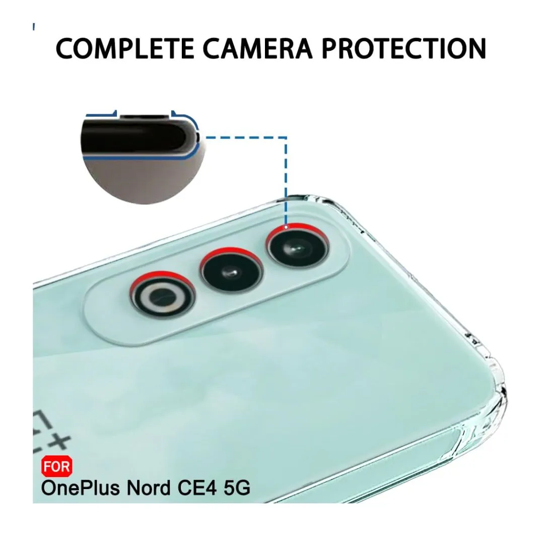 Transparent Silicone Mobile Back Cover for  OnePlus Nord CE 4 5G (Soft & Flexible Back Cover)