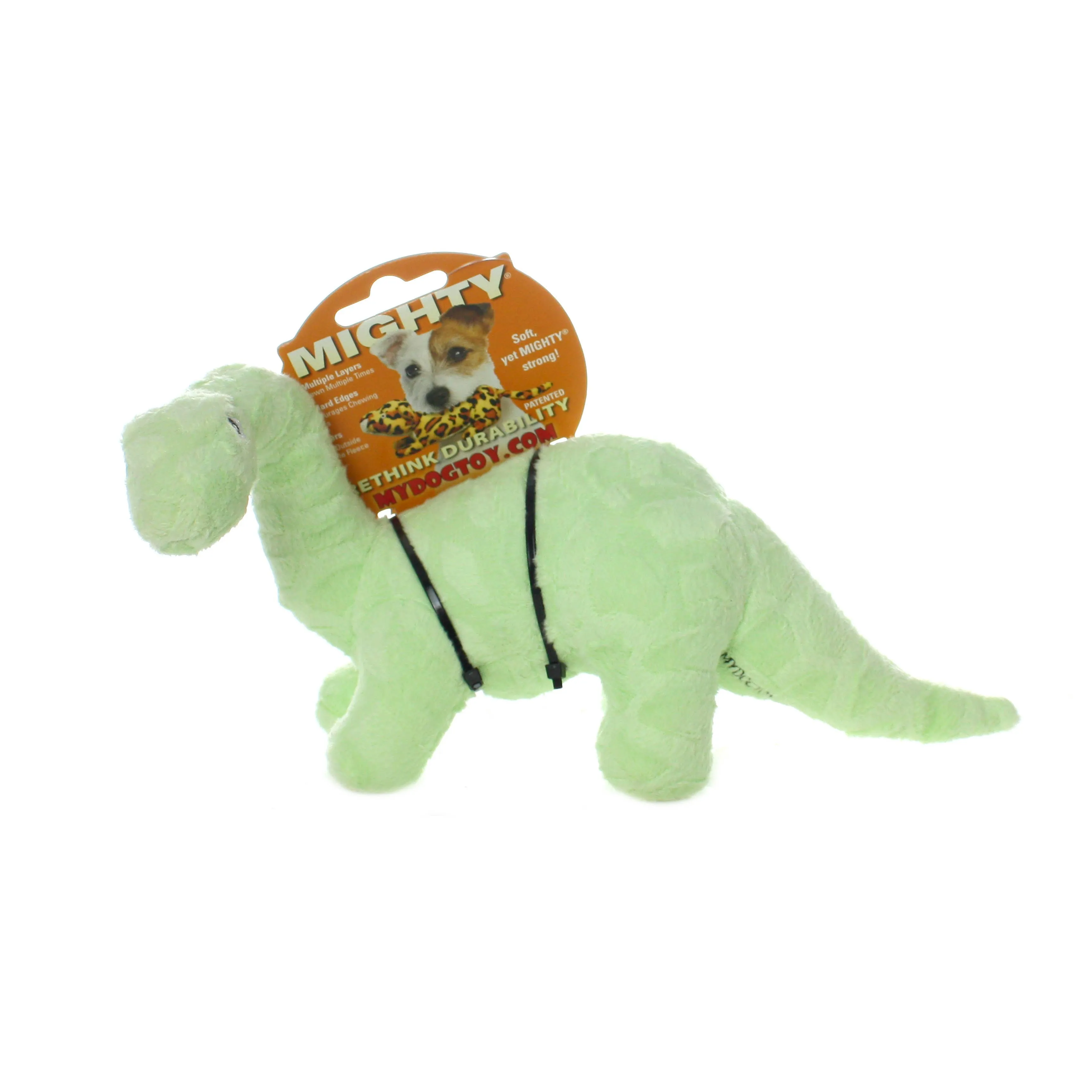 Tuffy Dog Toys - VIP Products - Mighty Jr Dinosaur Brachiosaurus, Plush, Squeaky Dog Toy