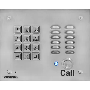 Viking K-1700-3-EWP Vandal Resistant Handsfree Entry Phone with Keypad Enhanced Weather Protection