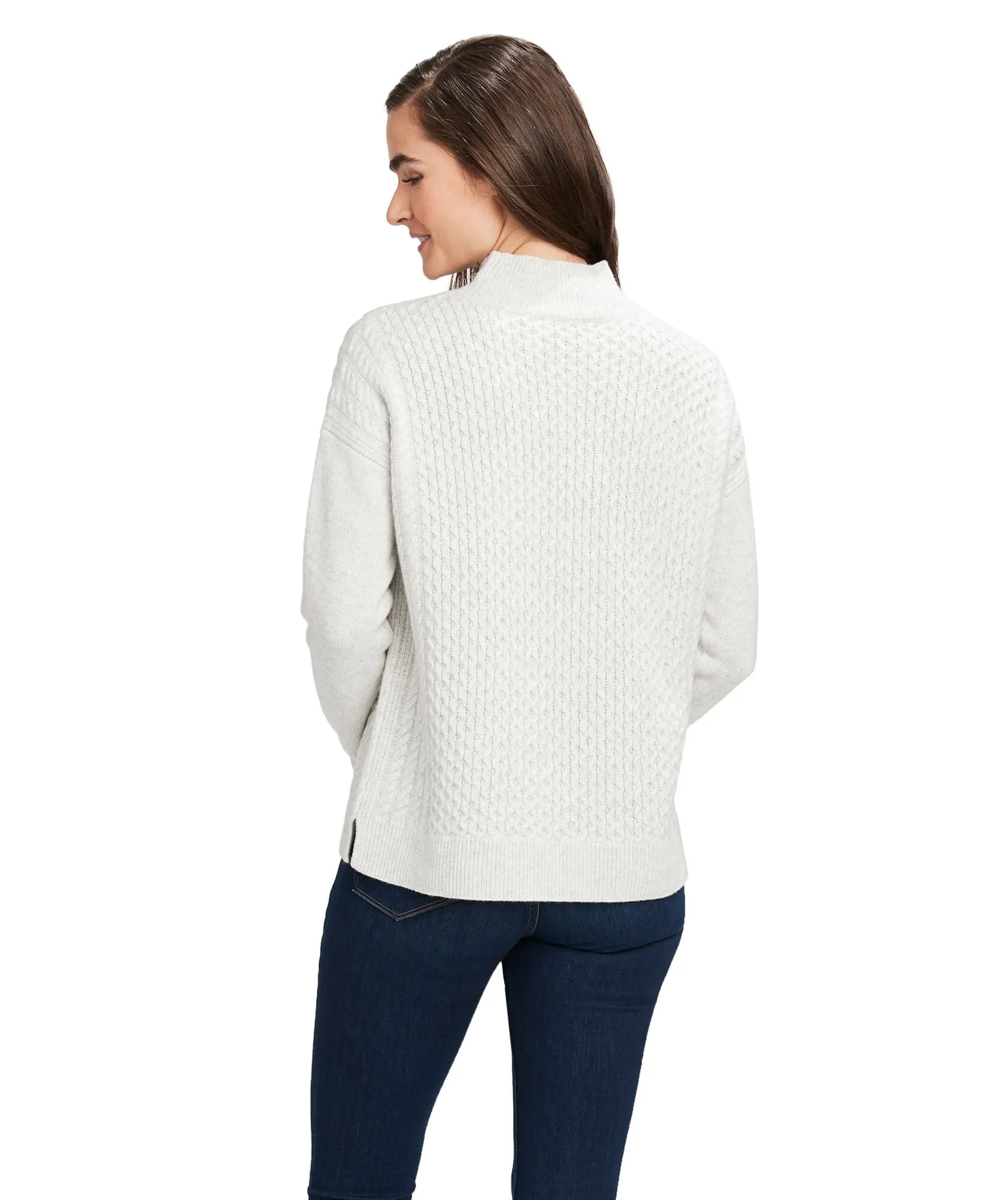 Vineyard Vines | Aran Stitch Mock Neck Sweater