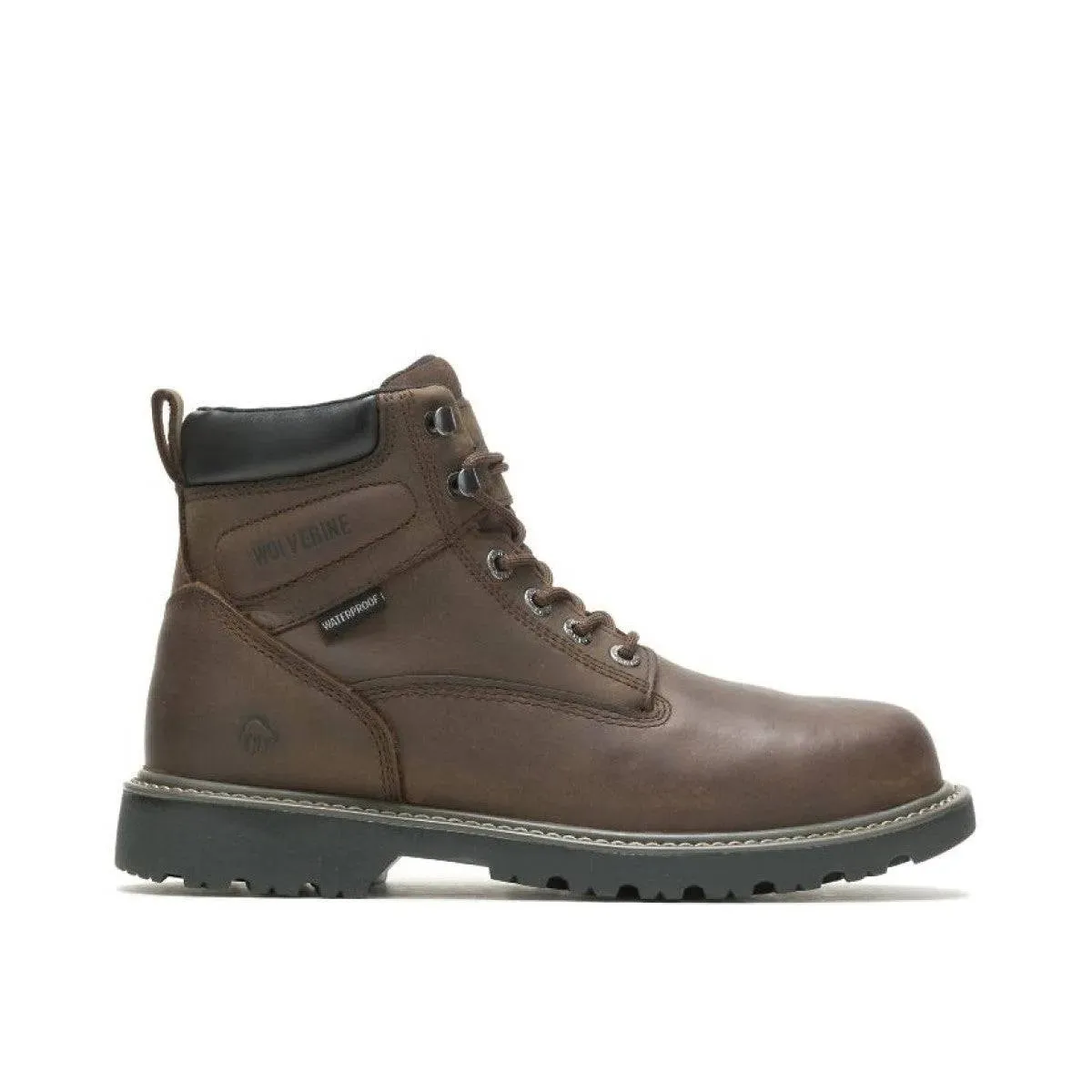 Wolverine Dark Brown Waterproof Leather Work Boots